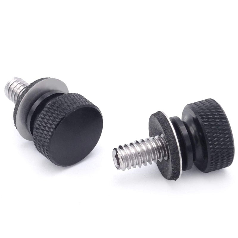 WeiSen 1/4"-20 Fender Rear Seat Bolts,2 PCS Screw and Nut Base Billet Hard Anodized Aluminum Compatible with Harley Touring Dyna Softail Sportster Fatbob Street Glide Road Glide 1986-2024 Black - Image 3
